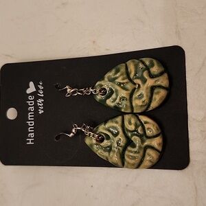 Pottery mermaid tail earrings